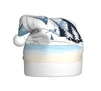 QAZWZML Sombreros de Navidad para adultos con montañas cubiertas de nieve con impresiones navideñas impresas, perfectos para actuaciones escénicas, fiestas de vacaciones y mucho más