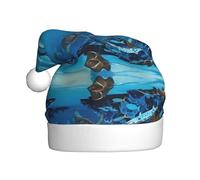 QAZWZML Sombreros de Navidad para adultos Sea Blue Marine Life con impresiones navideñas impresas, perfectos para actuaciones en escenario, fiestas de vacaciones y mucho más