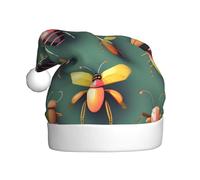 QAZWZML Sombreros decorativos de Navidad con estampado Atlas de insectos, sombreros de Navidad para adultos, suministros de fiesta de vacaciones para hombres y mujeres