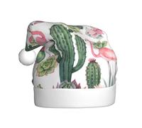 QAZWZML Sombreros decorativos de Navidad impresos con plantas suculentas de flamenco rosa, sombreros de Navidad para adultos, suministros de fiesta de vacaciones para hombres y mujeres