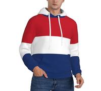 QAZWZML Sudadera con capucha para hombre con diseño de bandera holandesa con bolsillo canguro, adecuada para primavera, otoño e invierno, Negro, 4XL
