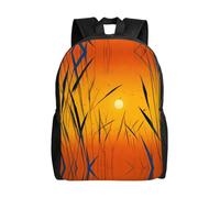 QAZWZML Sunset and Reeds imprime mochilas grandes para laptop para hombre y mujer con compartimentos, mochilas de viaje impermeables, bolsas Oxford duraderas
