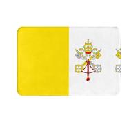QAZWZML Tapete de bienvenida impreso con la bandera del Vaticano, tapete absorbente para puerta de baño y cocina, 40,6 x 61 cm