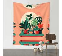 QAZWZML Tapices con diseño de plantas verdes en maceta, para interiores y exteriores, adecuados para dormitorios y dormitorios.