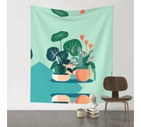 QAZWZML Tapices de dibujos animados para interiores con plantas verdes en maceta, tapices decorativos para interiores y exteriores, adecuados para dormitorios y dormitorios.