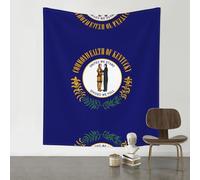 QAZWZML Tapiz decorativo impreso con la bandera del estado de Kentucky, 152 x 129 cm, adecuado para decorar paredes, sofás, etc