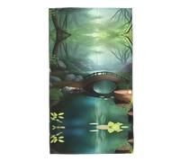 QAZWZML Toalla de playa con patrón Little Bridge in The East, 27.5 x 16 pulgadas, adecuada para natación, viajes y baño.