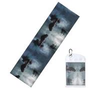 QAZWZML Toalla que absorbe el sudor con diseño de sirena y vela en el mar pirata con bolsa de embalaje, portátil y adecuada para yoga, fitness y senderismo.