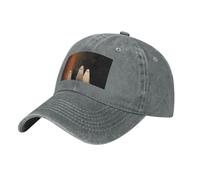 QAZWZML Twilight Companions - Gorra de béisbol de mezclilla estampada negra, adecuada para deportes al aire libre, viajes y todas las estaciones., gris, L