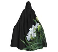 QAZWZML Un rincón de flores. Esta capa larga con capucha estampada es cálida y adecuada para fiestas de vacaciones, fiestas de disfraces o reuniones.