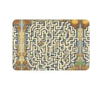 QAZWZML uubnkaa - Tapete de bienvenida con mapa del tesoro del laberinto, 16 x 24 pulgadas, tapete absorbente para puerta de baño y cocina