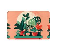 QAZWZML uubnkaa - Tapete de bienvenida para interiores con plantas verdes en maceta, 16 x 24 pulgadas, tapete absorbente para puerta de baño y cocina