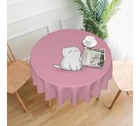 QAZWZML Vístete como un bonito mantel redondo decorativo con estampado de gatitos, manta redonda de pícnic de 60 pulgadas, adecuado para comidas familiares y picnics