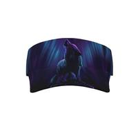 QAZWZML Wolves Howl in the Northern Lights - Visera deportiva estampada con ala curvada ajustable para tenis, golf y correr, color negro