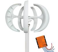 QAZXDRFG Aerogenerador de 3000 W, 12 V/24 V/48 V, farola Vertical para jardín, Barco, generador de Viento de 5 Hojas con Controlador, Blanco, 24 V