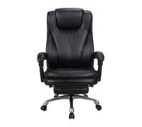 QAZXDRFG Boss Chair Big and Tall Bonded Leather Office Chair High Back Metal Base Executive Computer Desk Chair Adjustable Built in Lumbar Support with Footrest Black Brown to
