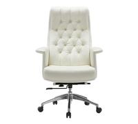 QAZXDRFG Boss Chair Executive Chairs, Adjustable Lifting 135° Reclining, Ergonomic Office Chairs, Sedentary Comfort Swivel Computer Seat for Home Office Lofty(White B,Tech Leather)