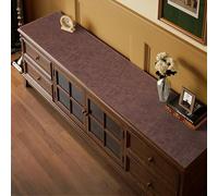 QAZXDRFG Camino de Mesa de Cuero marrón Oscuro de 45 x 190 cm, Mantel Antideslizante y Resistente al Calor para Comedor, Cocina, decoración del hogar, Bodas y Fiestas, 45 cm de Ancho.