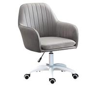 QAZXDRFG Chair Swivel Desk Chair Study Room Swivel Task Chair, Ergonomic Office Chair, Upholstered Computer Chair, Adjustable Height: 42-52Cm/Pink/Size(Light Grey)