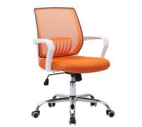 QAZXDRFG Computer Desk Chair Comfort Swivel Office Chair Executive Computer Recliner Chair with Breathable Mesh Ergonomic for Study Office Meeting Room Office Gaming Chair(Orange,White armrest)