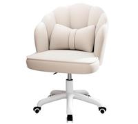 QAZXDRFG Cute Flower Petal Task Chair, Velvet Vanity Chair, 360° Swivel Ergonomic Swivel Task Office Chair, Living Room, Home Office, Bedroom Executive Desk Chair