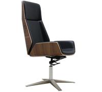 QAZXDRFG Desk Chairs High Back Home Office Black Leather Multi-Functional Swivel Chair to Pursue Happiness