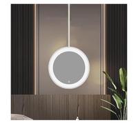 QAZXDRFG Espejo de Techo Redondo con luz LED, 3 Colores, Regulable, para baño, Maquillaje, Afeitado, decoración de Entrada de Sala (Blanco, 70 x 70 cm)