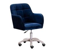 QAZXDRFG Home Ergonomic Office Chair Swivel Computer Desk Task Chairs Adjustable Height with Velvet Cushion Steel Foot Stand and Mute Caster Swivel Chairs for Bedroom(Blue)