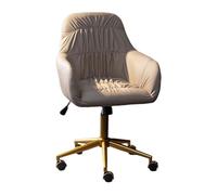 QAZXDRFG Home Office Chair on Wheels, PU Leather Desk Chair Swivel Computer Chair with Armrests & Comfortable Backrest, for Living Room, Make-up, Studying(Gray)