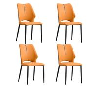 QAZXDRFG Juego de 4 sillas de Comedor con diseño ergonómico, Respaldo tapizado en Cuero Resistente a arañazos, fácil de Montar, aptas para Sala de Estar y Comedor, Color Naranja, 49,5 x 43,5 x 46 cm.