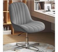 QAZXDRFG Legged Office Chair Armless Office Desk Chair No Wheels High Back Swivel Task Chairs Height Adjustment Computer Chair(/K Gray)