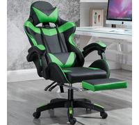 QAZXDRFG Office Chair,Gaming Chair High Back Computer Chair Leather Desk Chair Racing Executive Ergonomic Adjustable Swivel Task Chair with Headrest and Lumbar Support to Pursue Happiness(D)