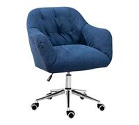 QAZXDRFG Office Chair Swivel Computer Chair,Velvet upholstered Ergonomic Office Chair for Home,Bedroom and Study,Bearing 150 kg(Darkblue)
