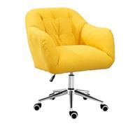 QAZXDRFG Office Chair Swivel Computer Chair,Velvet upholstered Ergonomic Office Chair for Home,Bedroom and Study,Bearing 150 kg(Yellow)