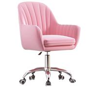 QAZXDRFG Office Chair Velvet Executive Desk Chair Small Chair for Desk Adjustable Height Swivel Chair with Wheels for Living Room, Make-up, Studying(#1)