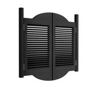 QAZXDRFG Puertas batientes de Media Hoja (Ancho 70-140 cm), de Madera Maciza, para Interiores, Tipo salón, con Cierre automático, con bisagras para Cocina, Bar, Porche (Negro, Ancho 98 x Alto 100 cm)