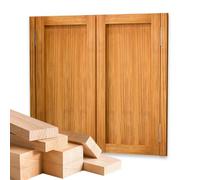 QAZXDRFG Puertas batientes Dobles de Madera Maciza para cafeterías y Salones con bisagras, mampara de Madera para Cocina, Bar, hogar, Oficina, Entrada (Amarillo-marrón, 98 x 90 cm)