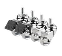 QAZXDRFG Swivel Castor Wheels 1.5" S with Brake Lock, M8 X 15Cm/M10 X 15Cm Bolts, Heavy Duty Clear Rubber, 4 Pack Silent Casters, 50Lbs Load Capacity per Caster
