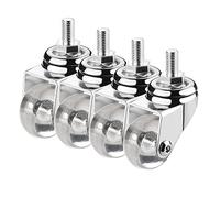 QAZXDRFG Swivel Castor Wheels 1.5" S with Brake Lock, M8 X 15Cm/M10 X 15Cm Bolts, Heavy Duty Clear Rubber, 4 Pack Silent Casters, 50Lbs Load Capacity per Caster