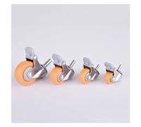 QAZXDRFG Swivel Castor Wheels 1 X 1/1.25/1.5/2 Inch Furniture Caster Orange Caster Trolley Rubber Caster(E,1.25 Inch)