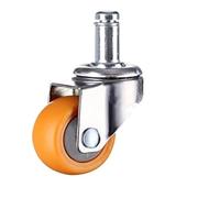 QAZXDRFG Swivel Castor Wheels 1 X 1/1.25/1.5/2 Inch Furniture Caster Orange Caster Trolley Rubber Caster(F,1.25 Inch)