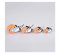QAZXDRFG Swivel Castor Wheels 1 X 1/1.25/1.5/2 Inch Furniture Caster Orange Caster Trolley Rubber Caster(D,1.0 Inch)