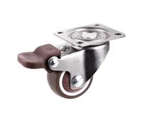 QAZXDRFG Swivel Castor Wheels 1Pcs 1/1.25/1.5/2 Inch Furniture Casters Rubber Caster Trolley with Brake(C-Brake,1.5 Inch)