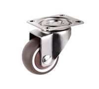 QAZXDRFG Swivel Castor Wheels 1Pcs 1/1.25/1.5/2 Inch Furniture Casters Rubber Caster Trolley with Brake(A,1.0 Inch)