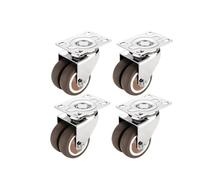QAZXDRFG Swivel Castor Wheels 4 Pieces/Batch 2-Inch 4-Hole Flat Double-Wheel Universal Wheel Silent Small Tatami Drawer Pulley Cabinet Roller Rubber