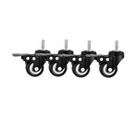 QAZXDRFG Swivel Castor Wheels 4 Pieces/Batch Casters 2 Inches M12 Screw Double Brake Black Silent Universal Pulley