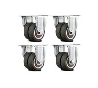 QAZXDRFG Swivel Castor Wheels 4 Pieces/Lot 2 Inch Flat Two Wheel Pulley High Bearing Silent Wheel Sofa Caster Furniture Accessories with Brake(Directional)