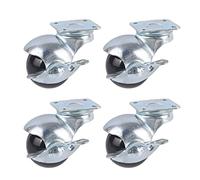 QAZXDRFG Swivel Castor Wheels 40Mm Black Ball Casters Set of 4 S For Replacing Old Furniture S (with Brake/Without Brake) Single Wheel Load Capacity 20Kg/4 S Without Brake