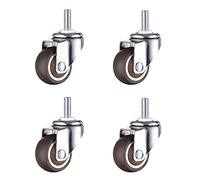 QAZXDRFG Swivel Castor Wheels (4Pcs) Trolley S 25Mm/32Mm Low Noise Rubber S with M6 X 15Mm Bolts Replacement Furniture S with Brake Load 45Kg/4 S Without Brakes/1"/25M