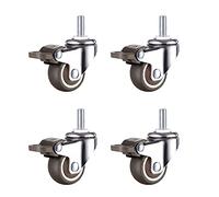 QAZXDRFG Swivel Castor Wheels (4Pcs) Trolley S 25Mm/32Mm Low Noise Rubber S with M6 X 15Mm Bolts Replacement Furniture S with Brake Load 45Kg/4 S Without Brakes/1"/25M